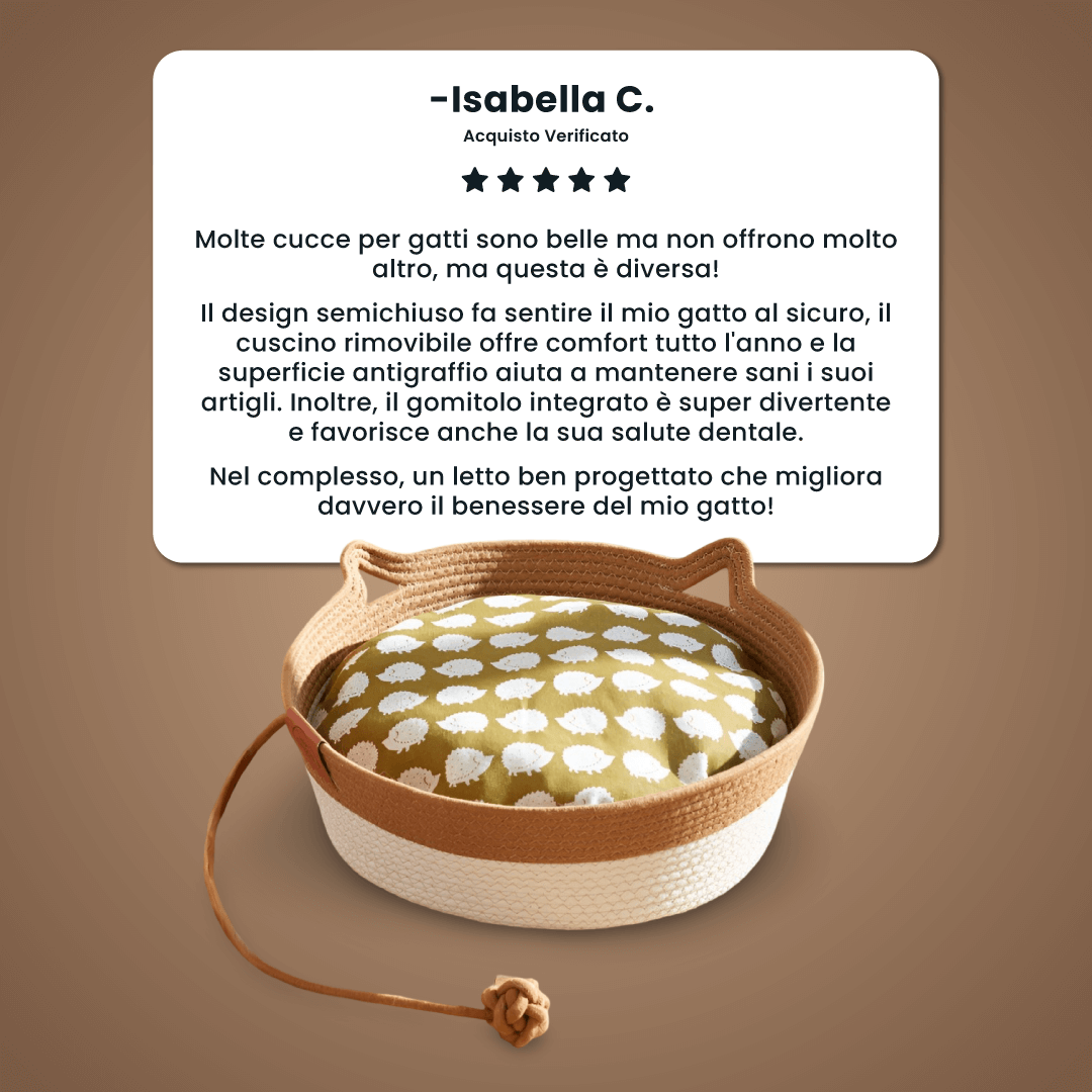 Cesta per Gatti con Corda Intrecciata