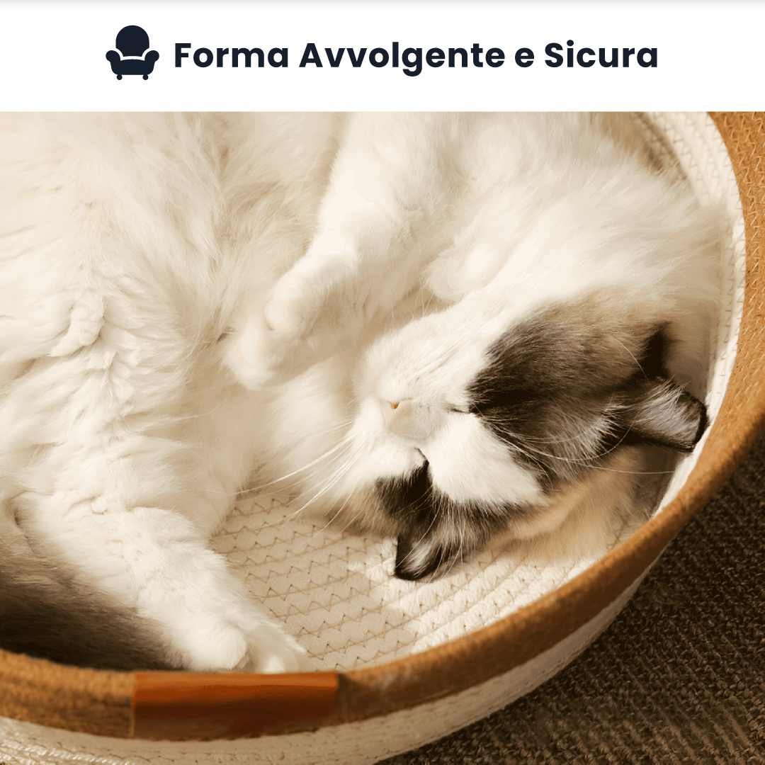 Cesta per Gatti con Corda Intrecciata