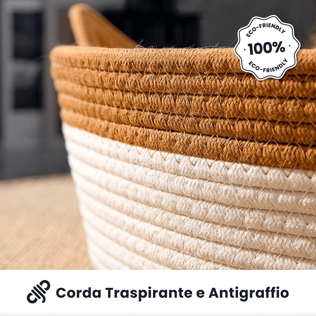 Cesta per Gatti con Corda Intrecciata