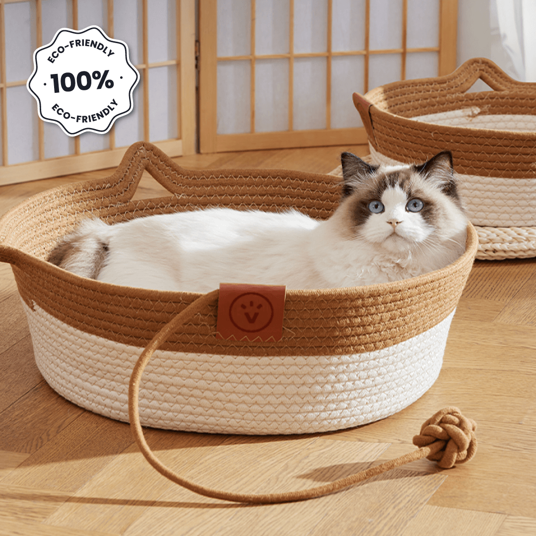Cesta per Gatti con Corda Intrecciata